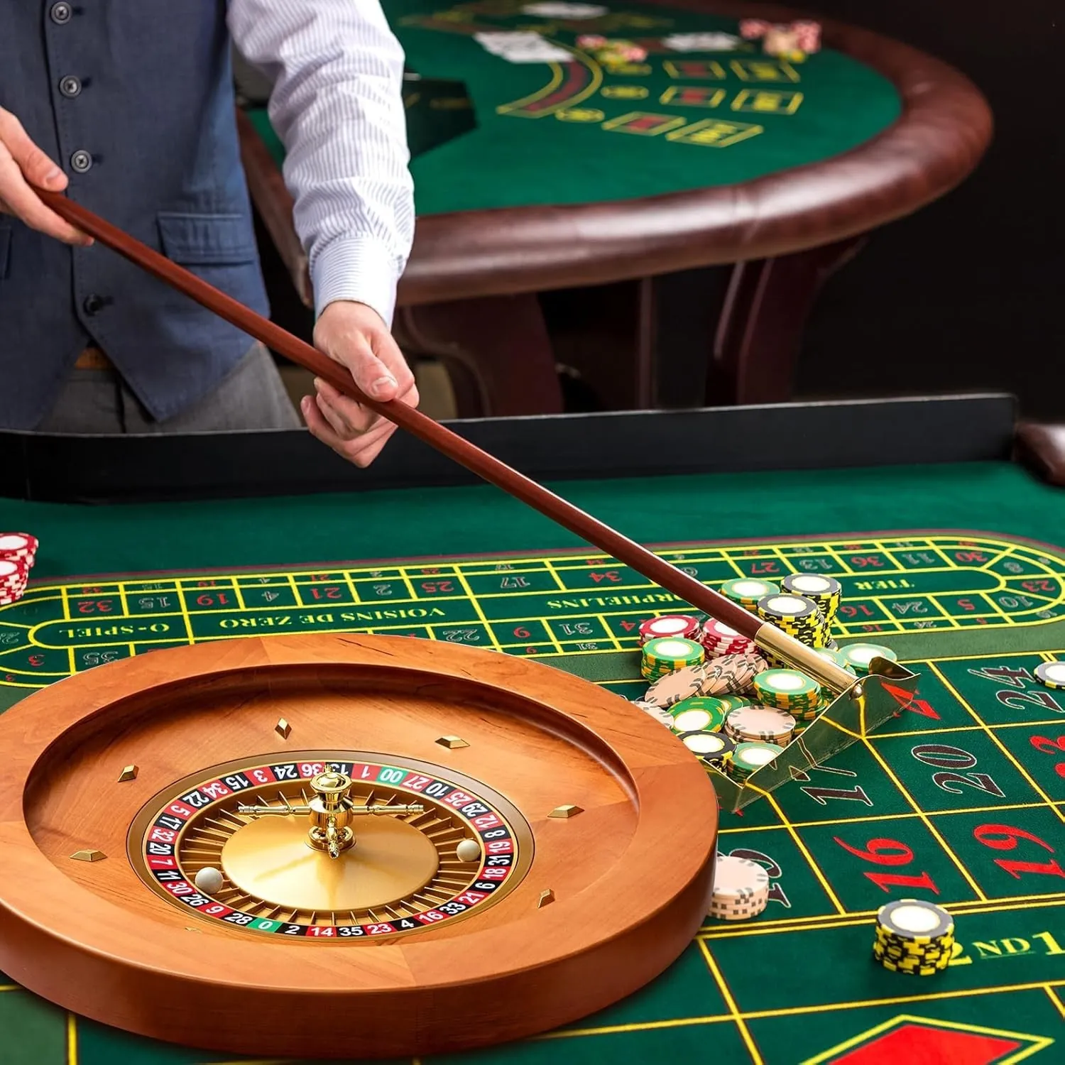 Antique brass and mahogany casino crest representing Mr Green operator